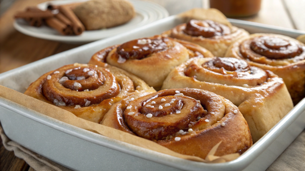 Salted caramel glazed topping rolls