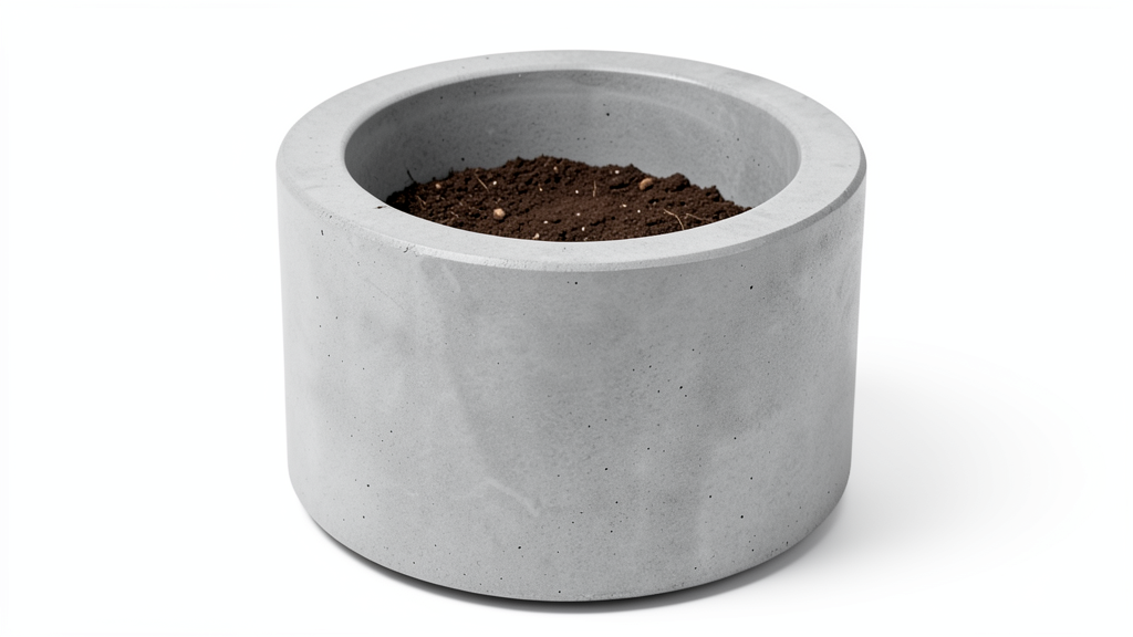 Modern concrete cylinder planter