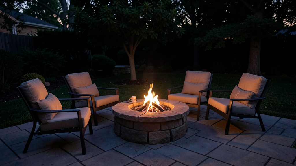 Fire pit patio upgrade for evening gatherings