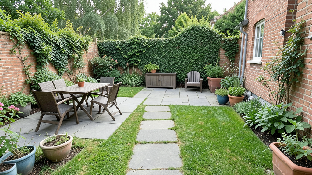 Small yard patio layout that feels spacious