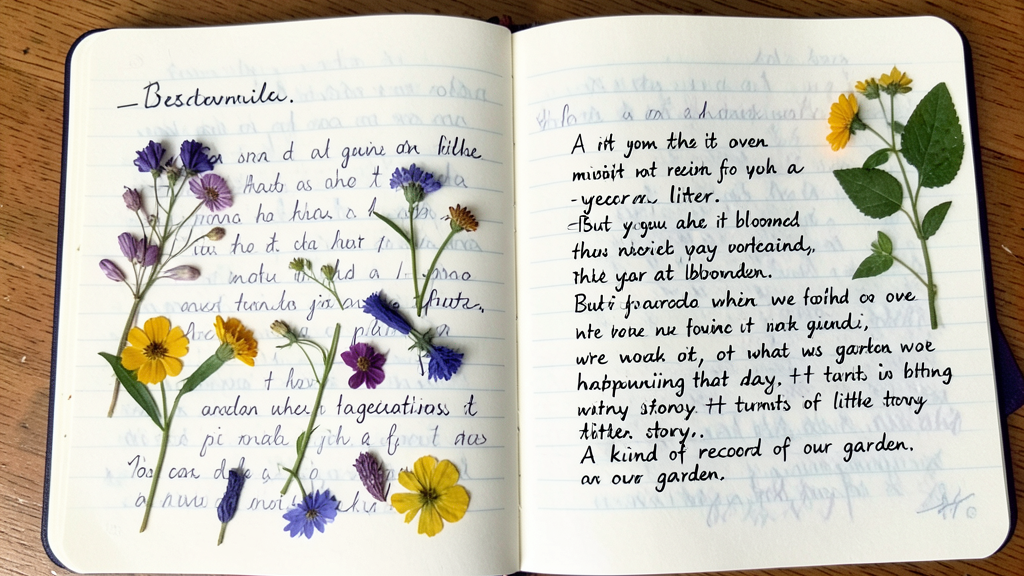 Pressed flowers in a journal