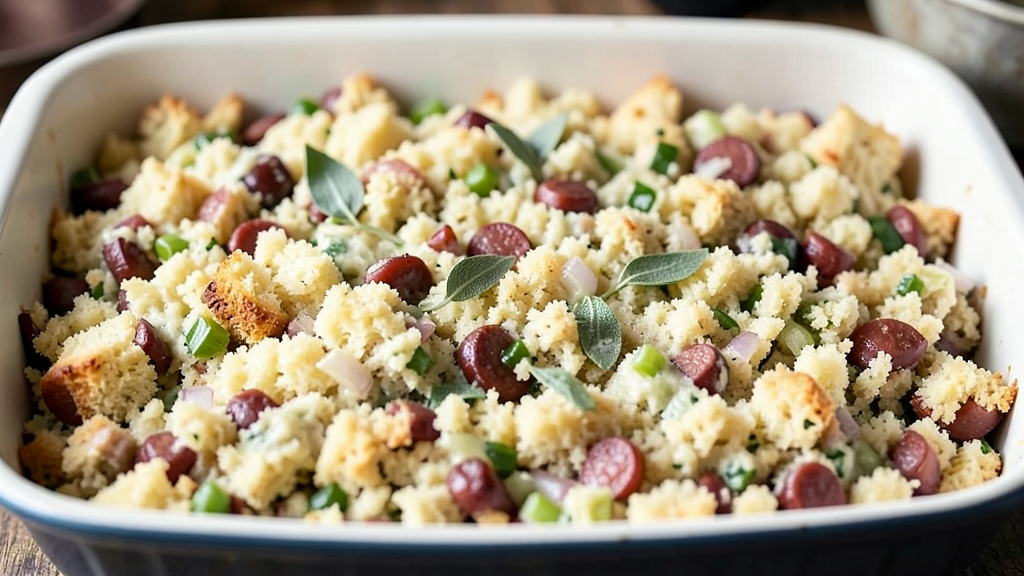 Southern-style cornbread and sausage dressing