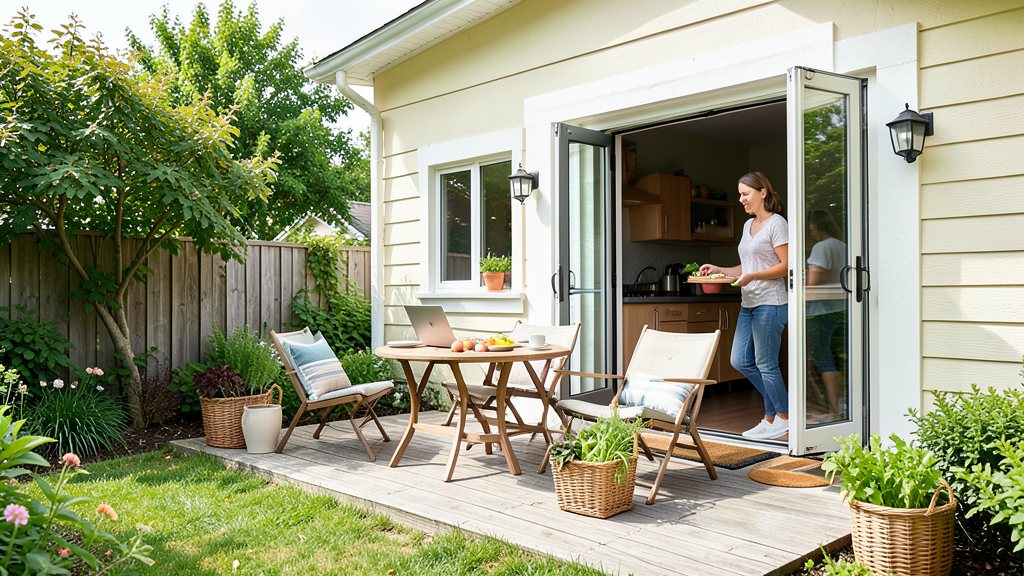 Attached-to-house patio for seamless indoor-outdoor flow