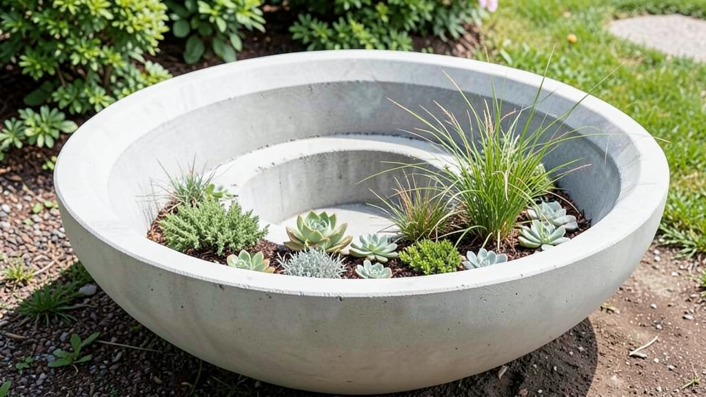 Large outdoor concrete bowl
