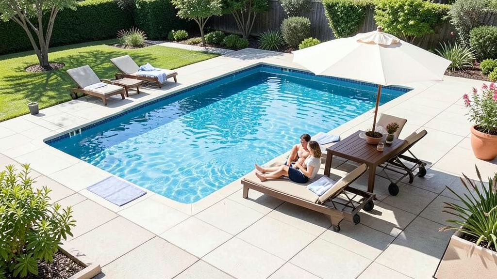 Poolside patio layout inspiration