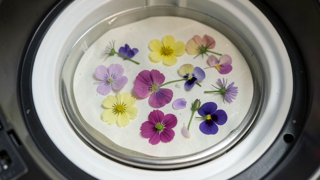 Microwave flower pressing