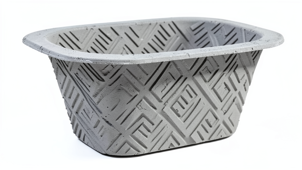 Textured mold concrete planter