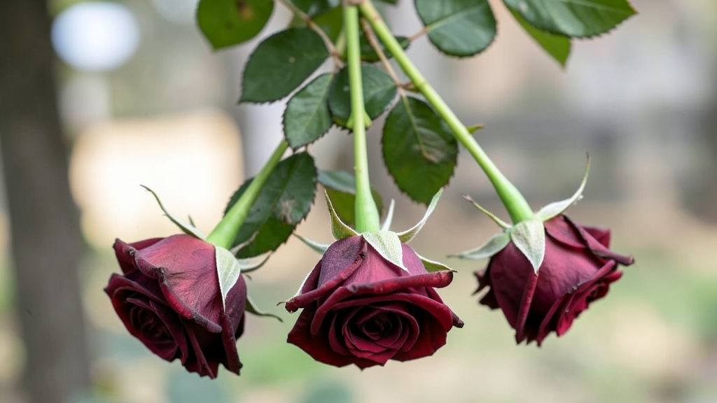 Hanging roses upside down