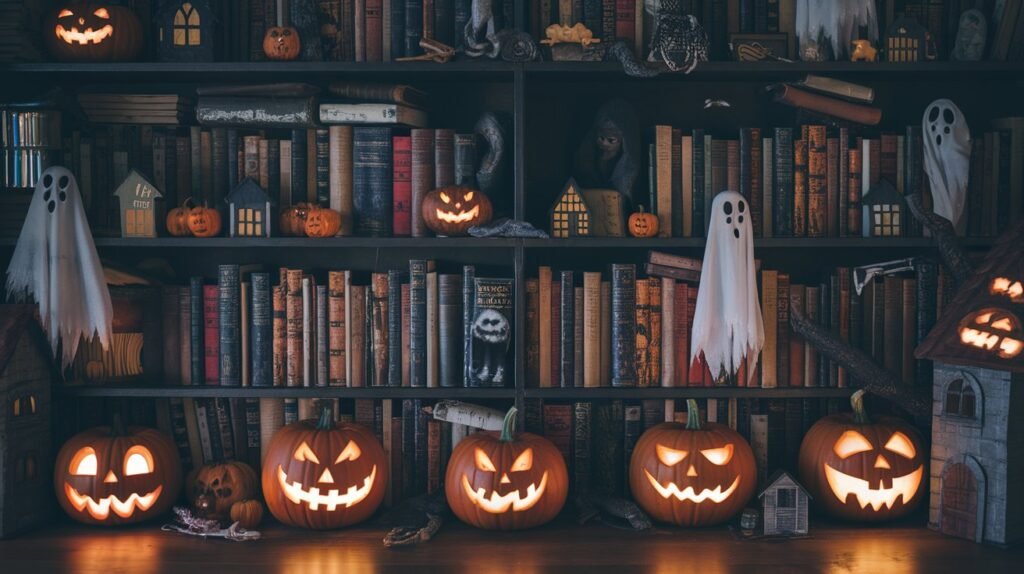 Haunted house-inspired bookshelf