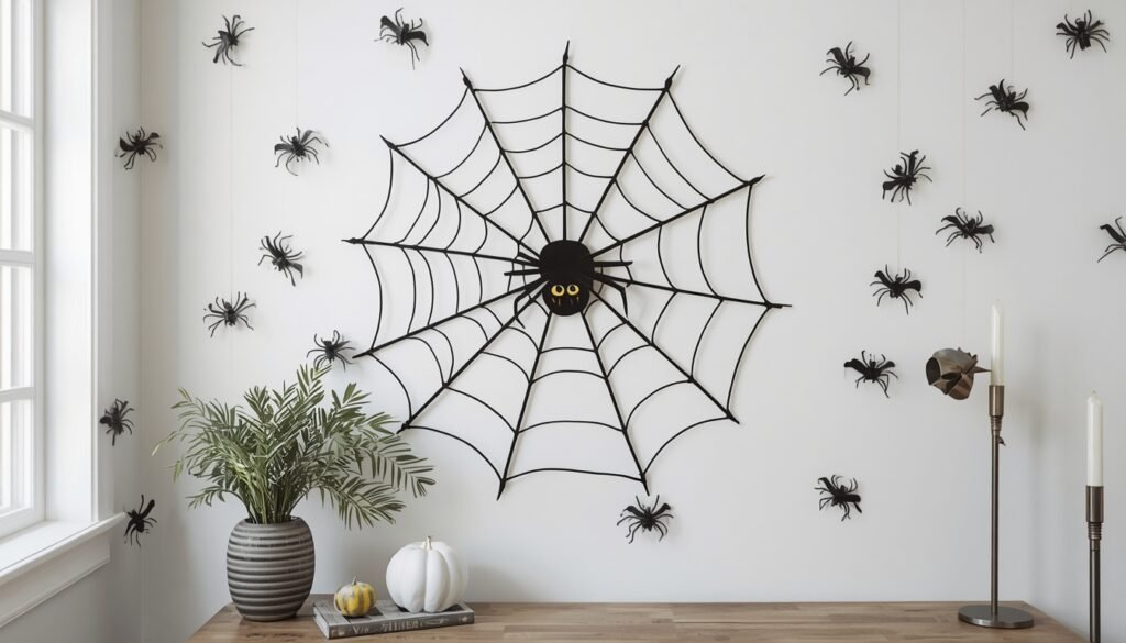 DIY Spider Web Wall Art