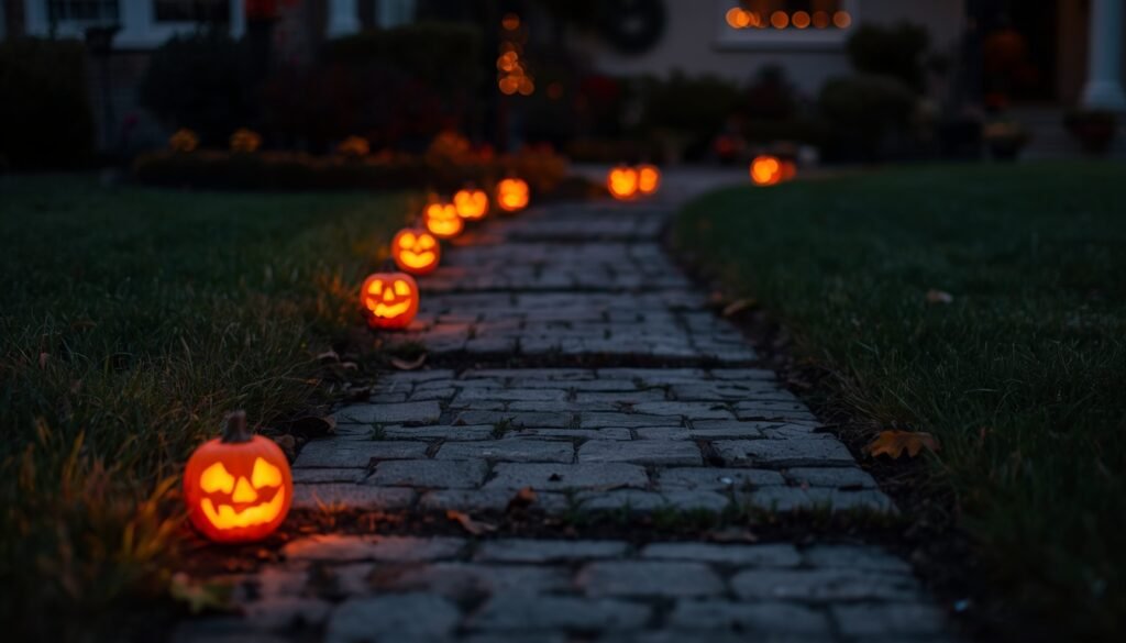Pumpkin pathway markers